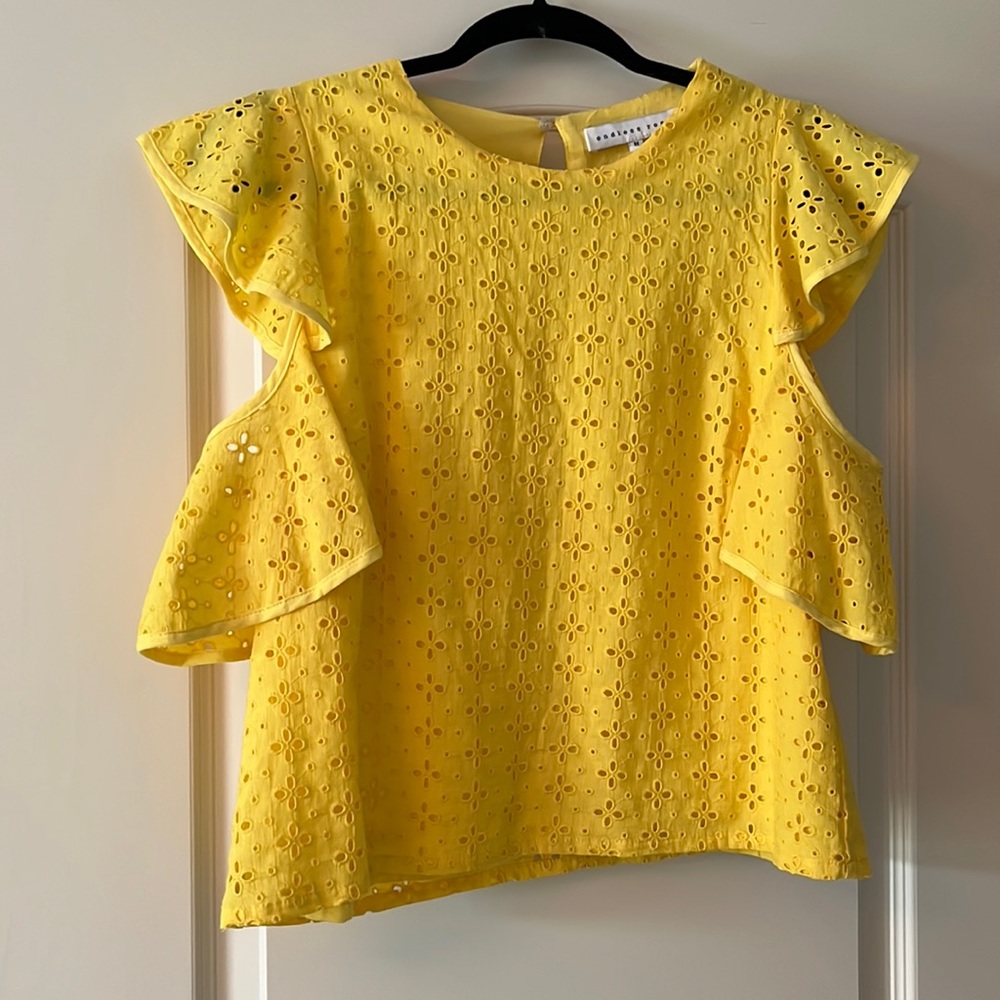 Dress and Dwell Yellow Off the Shoulder Top